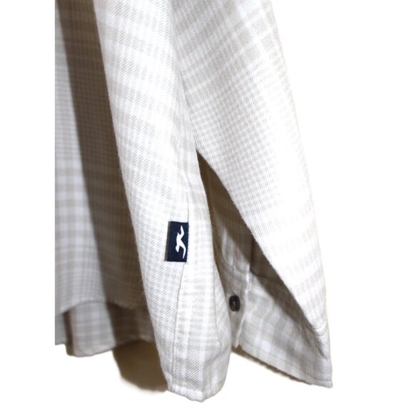 nwot HOLLISTER Relaxed-Fit Soft Flannel Button-Up Shirt in Cream Plaid - Sz. XXL - Picture 4 of 9